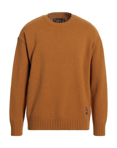 Emporio Armani Man Sweater Ocher Size M Wool, Polyamide In Yellow