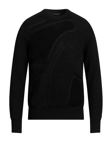 Emporio Armani Man Sweater Black Size S Virgin Wool, Acrylic