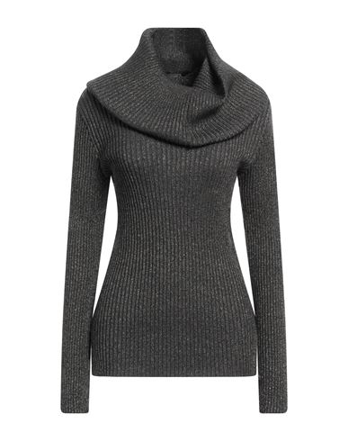 Alberta Ferretti Woman Turtleneck Charcoal Size 8 Viscose, Polyamide, Polyester, Virgin Wool