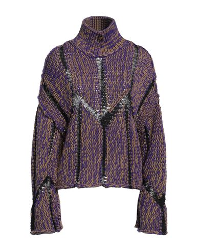 Aviu Aviù Woman Turtleneck Purple Size 6 Wool, Cotton