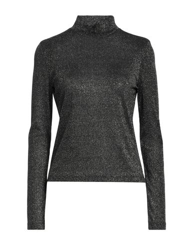 Silvian Heach Woman Turtleneck Black Size Xs Polyester, Metallic Fiber, Elastane