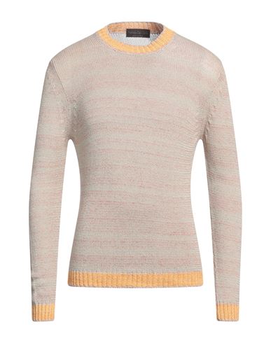 Fabrizio Del Carlo Man Sweater Sand Size L Cotton, Linen In Beige