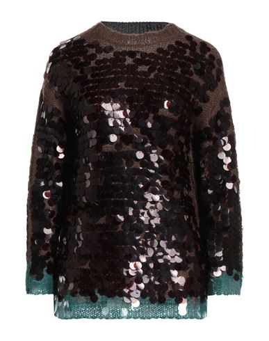 Aviu Aviù Woman Sweater Dark Brown Size 6 Virgin Wool, Acrylic, Polyamide, Mohair Wool