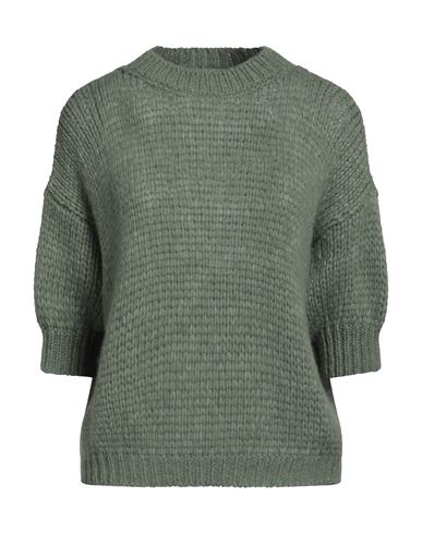 Roberto Collina Woman Sweater Sage Green Size L Baby Alpaca Wool, Nylon, Wool