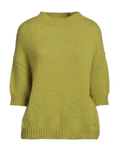 Roberto Collina Woman Sweater Acid Green Size S Baby Alpaca Wool, Nylon, Wool