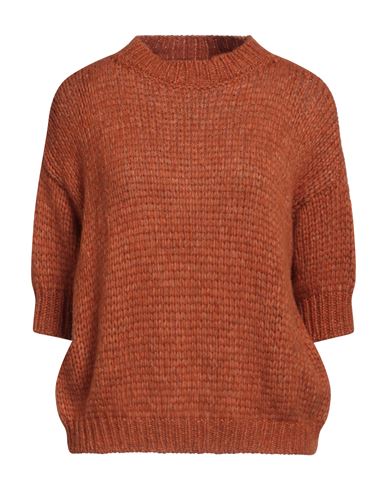 Roberto Collina Woman Sweater Rust Size L Baby Alpaca Wool, Nylon, Wool In Red