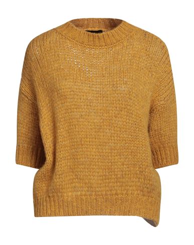 Roberto Collina Woman Sweater Ocher Size L Baby Alpaca Wool, Nylon, Wool In Yellow