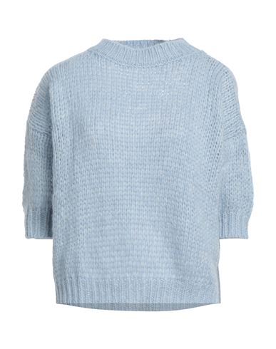 Roberto Collina Woman Sweater Sky Blue Size S Baby Alpaca Wool, Nylon, Wool