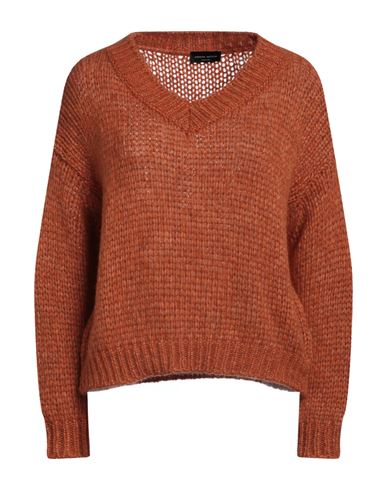Shop Roberto Collina Woman Sweater Rust Size L Baby Alpaca Wool, Nylon, Wool In Red