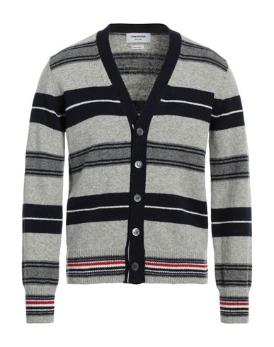 Thom Browne Man Cardigan Light Grey Size 5 Wool