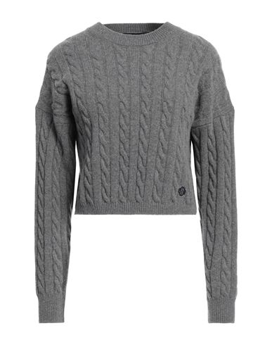 Maje Woman Sweater Grey Size 3 Wool, Polyamide, Elastane