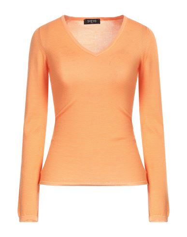 Svevo Woman Sweater Orange Size 6 Cashmere