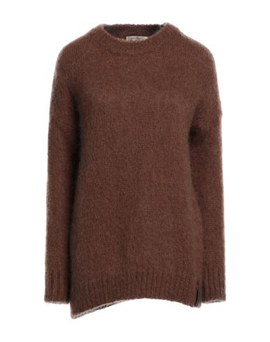 Hinnominate Woman Sweater Brown Size L Mohair Wool, Acrylic, Polyamide, Wool, Elastane