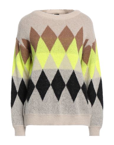 One Woman Sweater Beige Size L Acrylic, Polyamide, Alpaca Wool