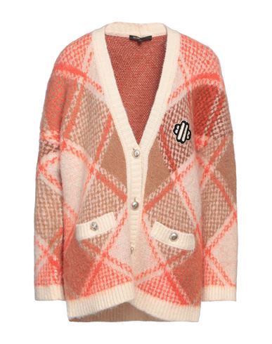 Maje Woman Cardigan Coral Size 2 Polyamide, Acrylic, Mohair Wool, Elastane In Red