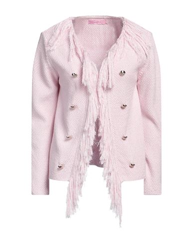 Noodle Italia Woman Cardigan Pink Size M Cotton, Viscose, Acrylic, Metallic Polyester