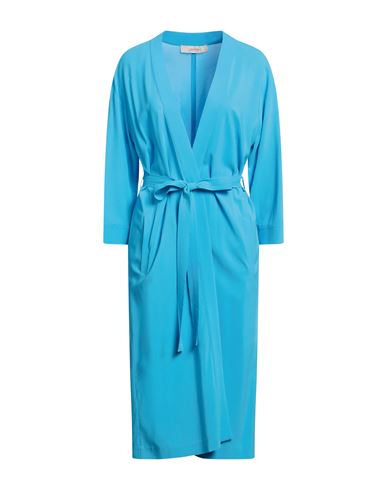 Shop Jucca Woman Overcoat & Trench Coat Azure Size 4 Viscose, Elastane In Blue