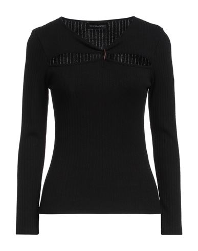Vanessa Scott Woman Sweater Black Size M Viscose, Polyester, Nylon, Elastane