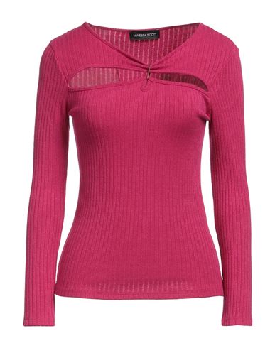 Vanessa Scott Woman Sweater Magenta Size L Viscose, Polyester, Nylon, Elastane