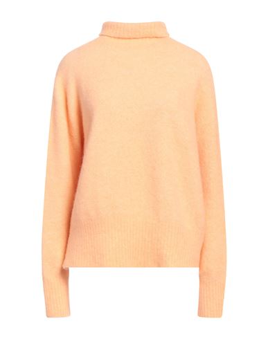 Alysi Chocolat Woman Turtleneck Apricot Size L Alpaca Wool, Polyamide, Merino Wool, Elastane In Pattern