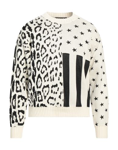 Roberto Cavalli Man Sweater Ivory Size M Cotton, Viscose In White