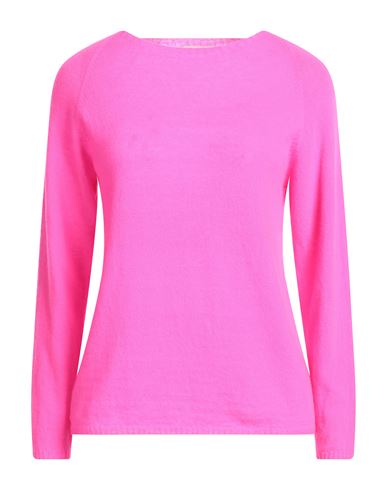 Homeward Clothes Woman Sweater Fuchsia Size L Merino Wool, Cashmere In Pink