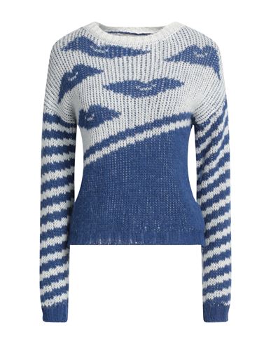 Vicolo Trivelli Woman Sweater Blue Size L Alpaca Wool, Acrylic, Polyamide, Polyester