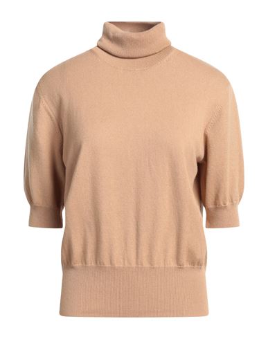 Ballantyne Of Peebles Woman Turtleneck Camel Size 10 Cashmere In Beige