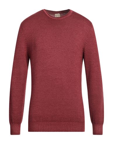 H953 Man Sweater Brick Red Size 46 Merino Wool In Red