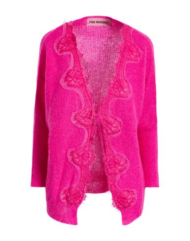 Pink Memories Woman Cardigan Fuchsia Size 6 Polyamide, Mohair Wool, Wool, Cotton In Pink