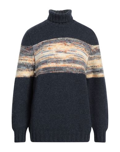 Vengera Man Turtleneck Navy Size 40 Wool, Acrylic, Alpaca Wool In Blue