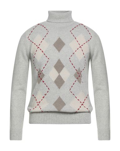 H953 Man Turtleneck Grey Size 40 Super 130s Wool, Cashmere In Gray