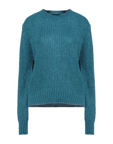 Vanessa Scott Woman Sweater Deep Jade Size Onesize Acrylic, Polyamide, Mohair Wool In Blue