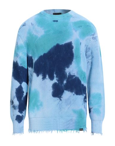 Shop Mauna Kea Man Sweater Turquoise Size Xl Cotton In Blue