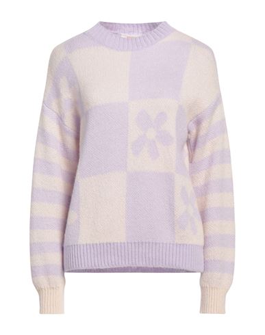 Kontatto Woman Sweater Lilac Size Onesize Acrylic, Mohair Wool, Polyamide In Purple