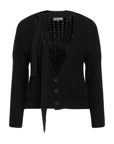 Shop Red Valentino Woman Cardigan Black Size M Acrylic, Mohair Wool, Polyamide, Cotton, Polyester