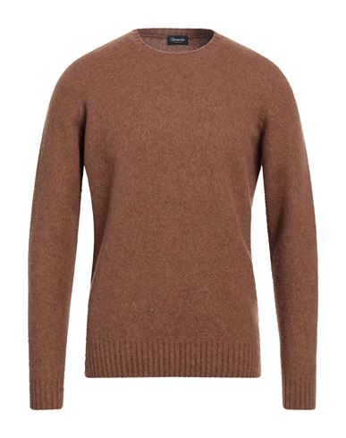 Drumohr Man Sweater Brown Size 42 Lambswool In Brown