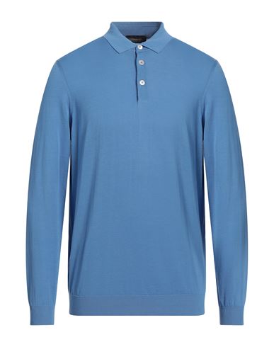 Drumohr Man Sweater Light Blue Size 40 Cotton