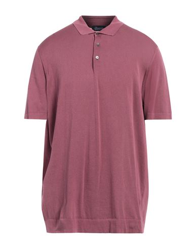 Drumohr Man Polo Shirt Mauve Size 46 Cotton In Purple
