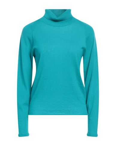 Majestic Filatures Woman Turtleneck Turquoise Size 1 Cashmere In Blue