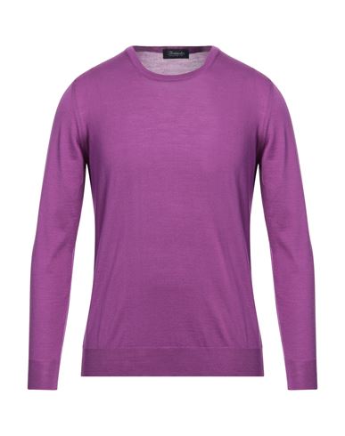 Drumohr Man Sweater Mauve Size 40 Cotton In Purple