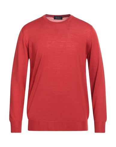 Drumohr Man Sweater Tomato Red Size 42 Cotton