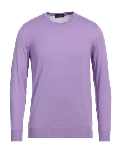 Drumohr Man Sweater Light Purple Size 40 Cotton