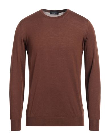 Drumohr Man Sweater Cocoa Size 40 Cotton In Brown