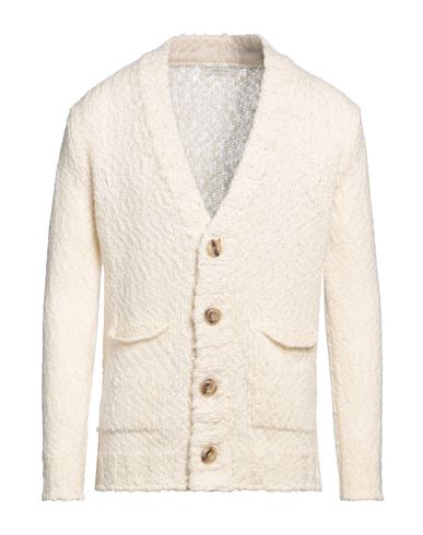 Filippo De Laurentiis Man Cardigan Ivory Size 44 Merino Wool, Polyamide In White