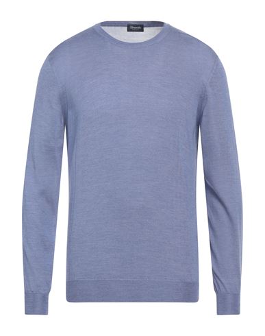 Shop Drumohr Man Sweater Light Blue Size 42 Silk