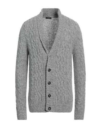 Shop Kaos Man Cardigan Grey Size L Acrylic, Wool, Polyamide