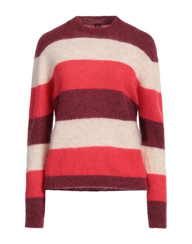 Stefanel Woman Sweater Burgundy Size L Polyamide, Alpaca Wool, Mohair Wool, Elastane In Red