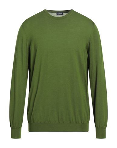 Drumohr Man Sweater Military Green Size 40 Merino Wool