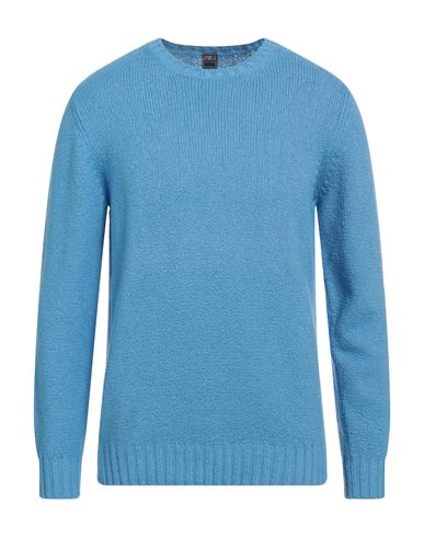 Fedeli Man Sweater Azure Size 42 Cotton In Blue